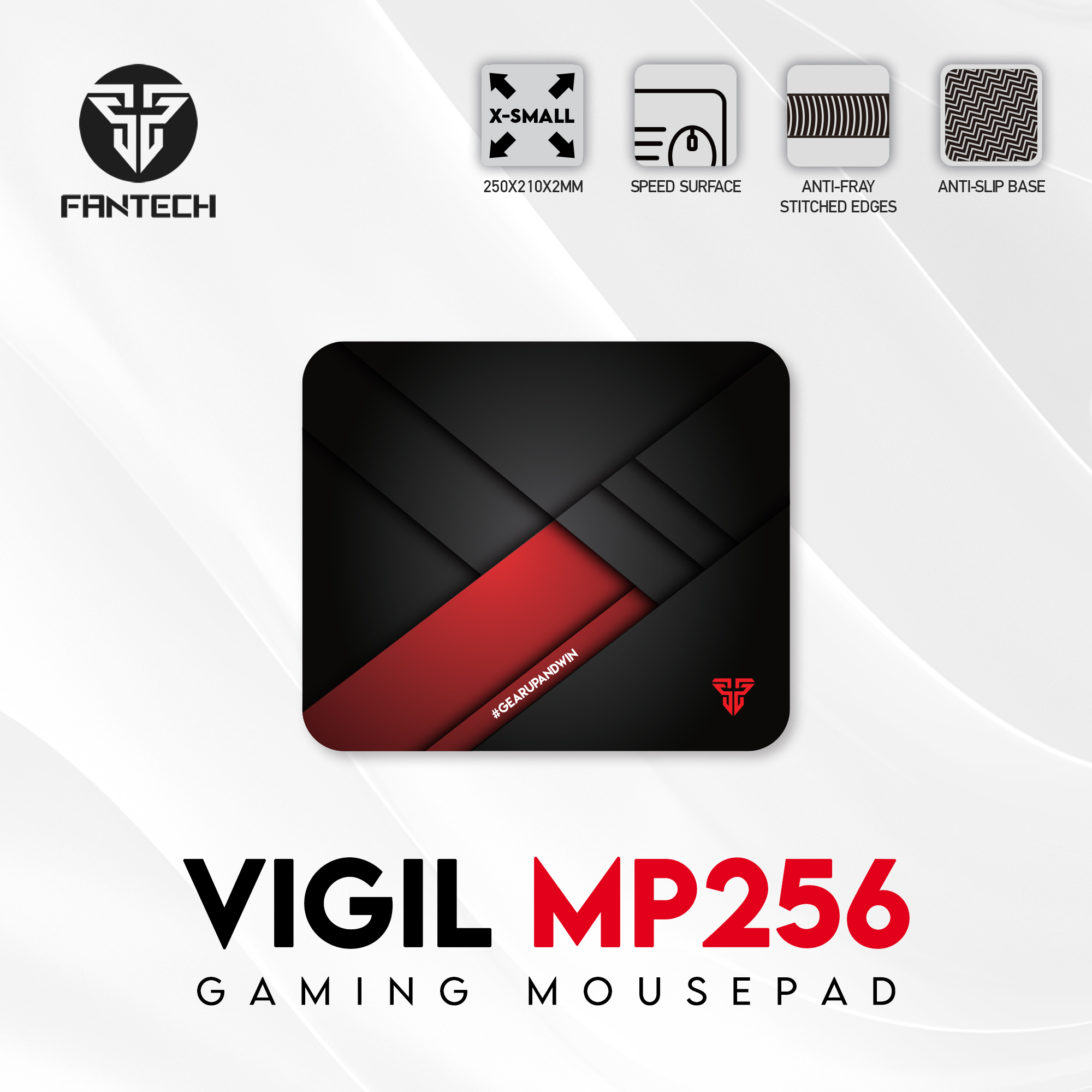 FANTECH VIGIL MP25/MP256 Gaming Mousepad Anti Slip Base With Speed Surface And Anti Fray Stitched Edges For Gaming Gammers Office Home Mouse Pad