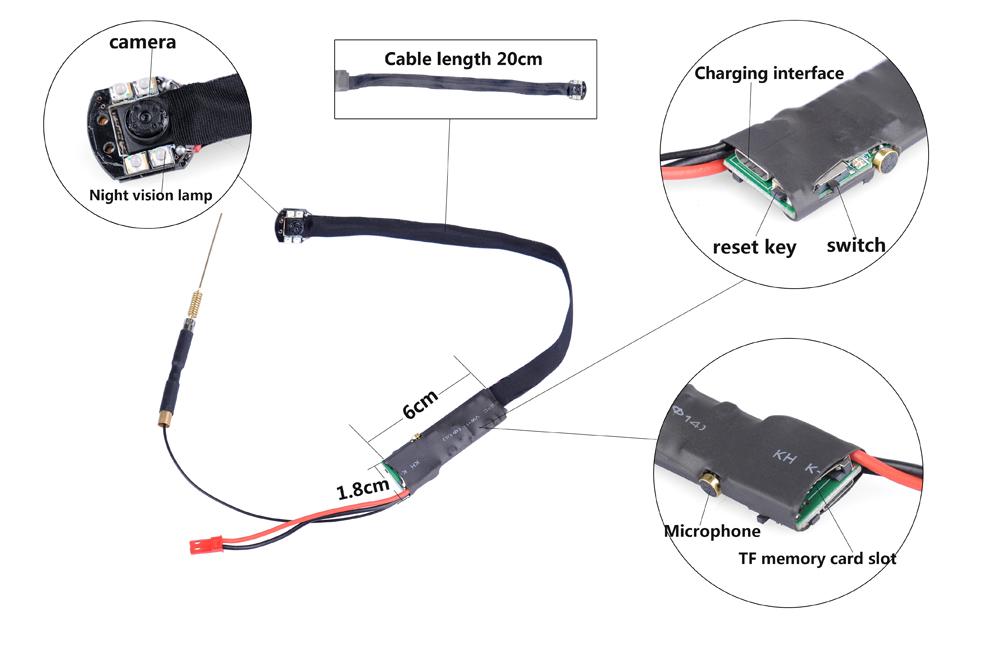 Full HD 1080P Wifi ip P2P  Module Mini DV DVR Wireless IP Surveillance Security Ribbon Camera-S06. 