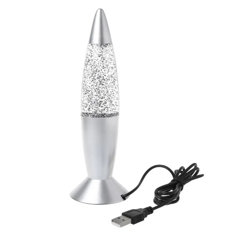 【Hey my home】Brand 1pc 3D Rocket Multi Color Changing Lava Lamp RGB LED Party Mood Night Light Christmas Bedside Night lamp. 