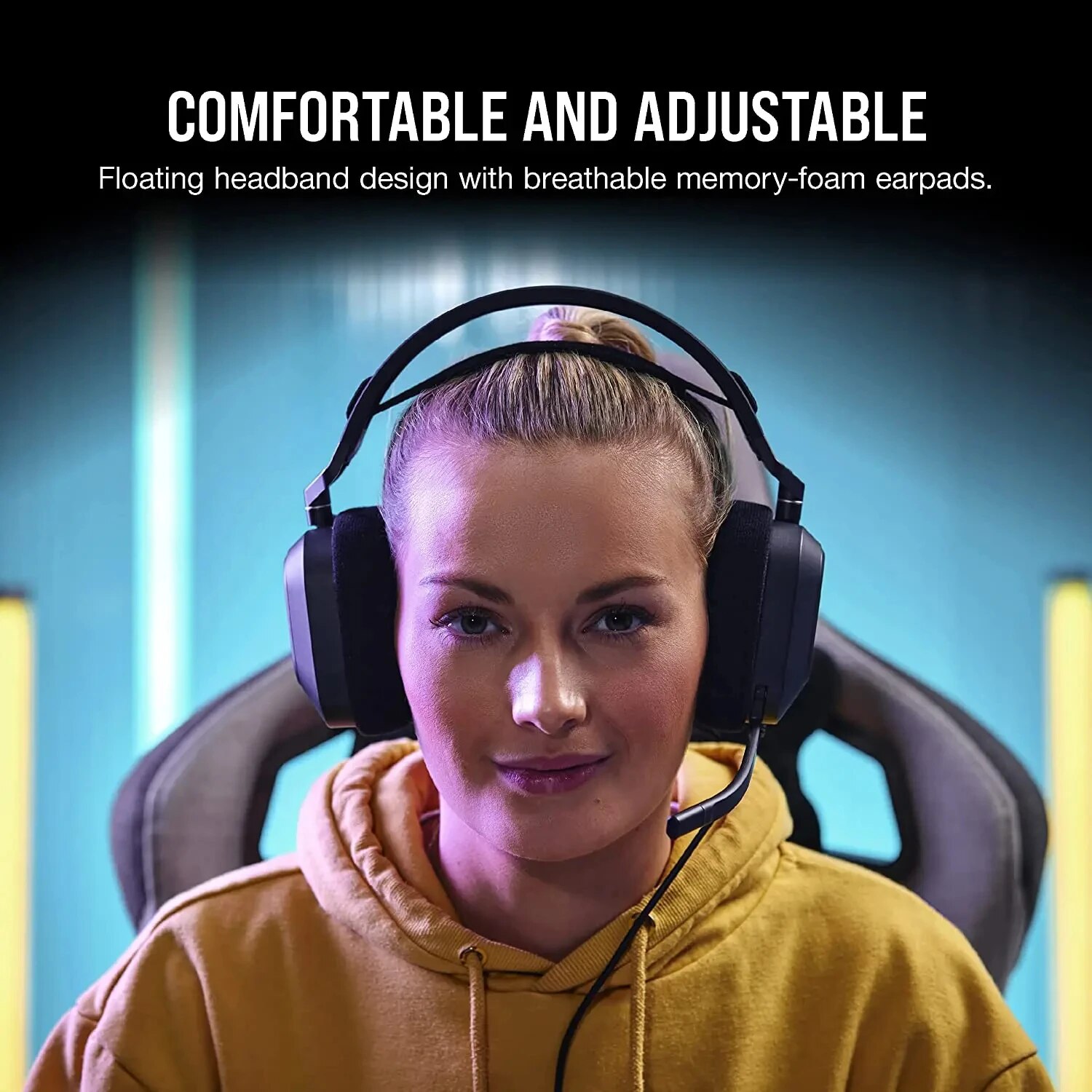 Corsair HS80 RGB USB Premium Gaming Headset with Dolby Audio 7.1 Surround Sound Broadcast-Grade Omni-Directional Microphone. 