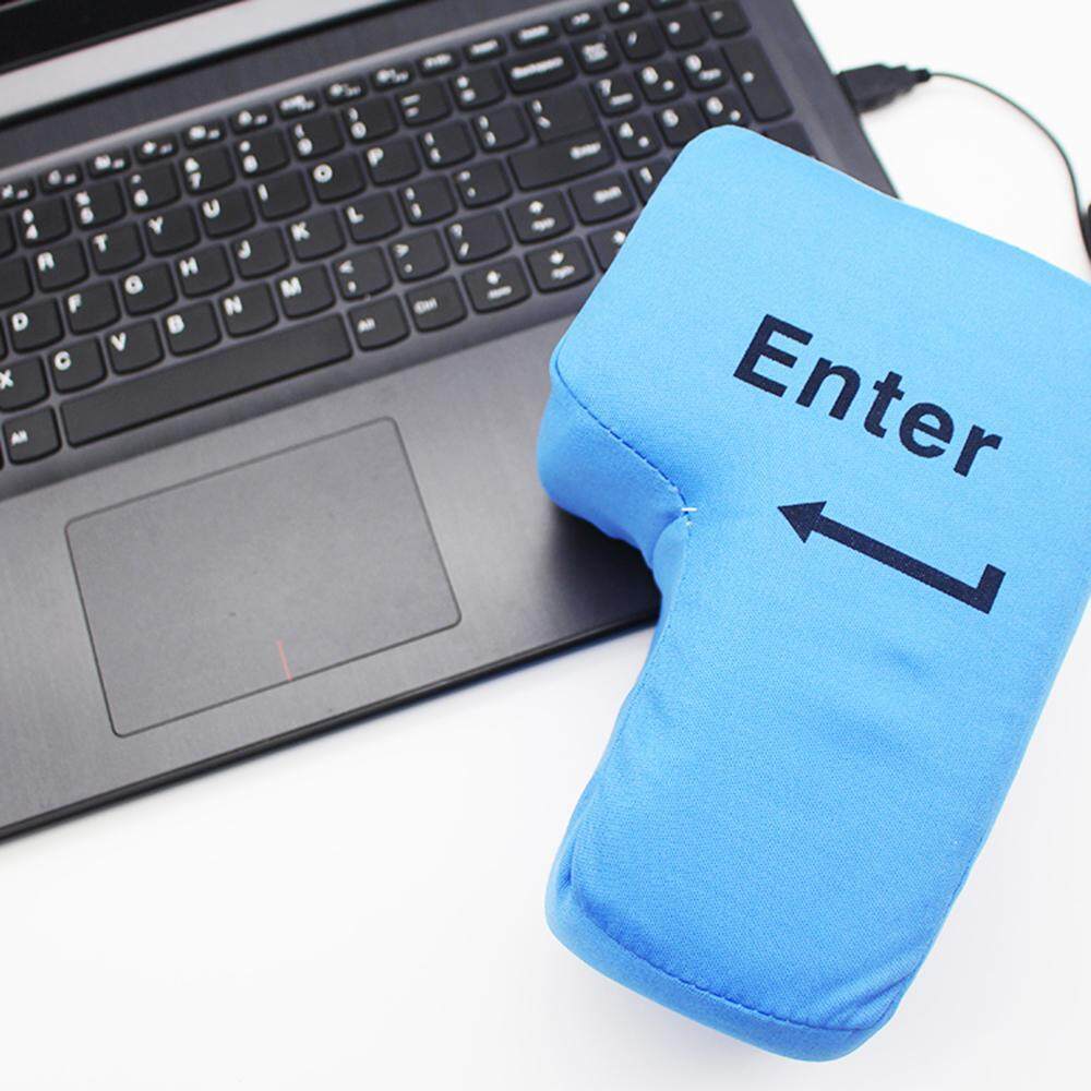 Big Enter Key Throw Pillows With USB Office Stress Relief Vent Noon Desktop Break Doll Toy. 