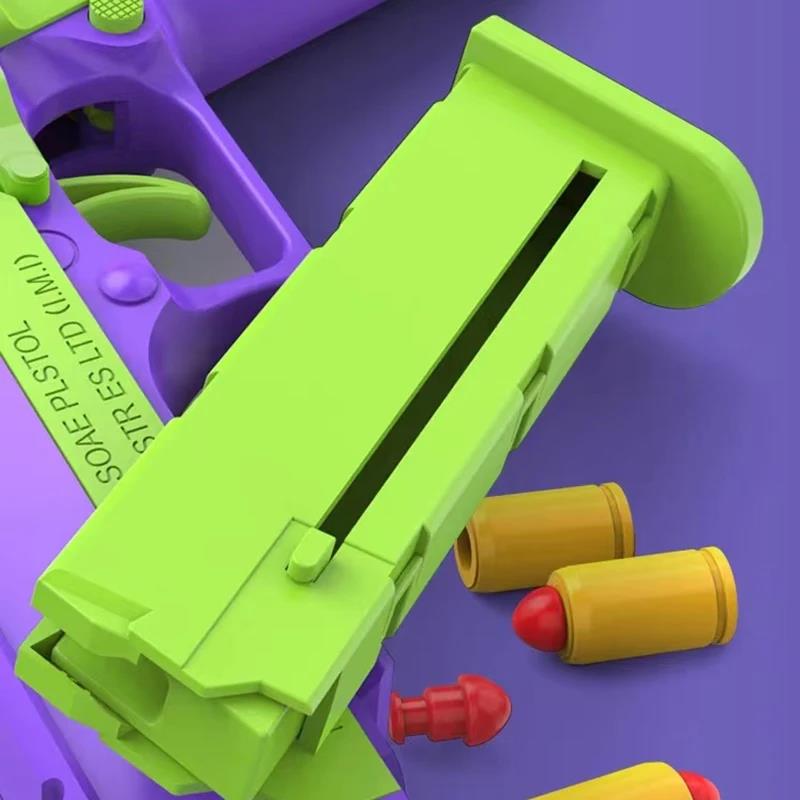 Radish Gun Decompression toys Desert Eagle 2011 1911 Continuous Throwing Shell Empty Hanging Launcher Toy Gun Superman. 