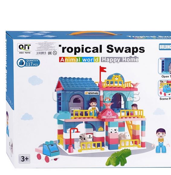 Blocks & Building Toys Constructor "Zoo-2" 117 pieces, in a box