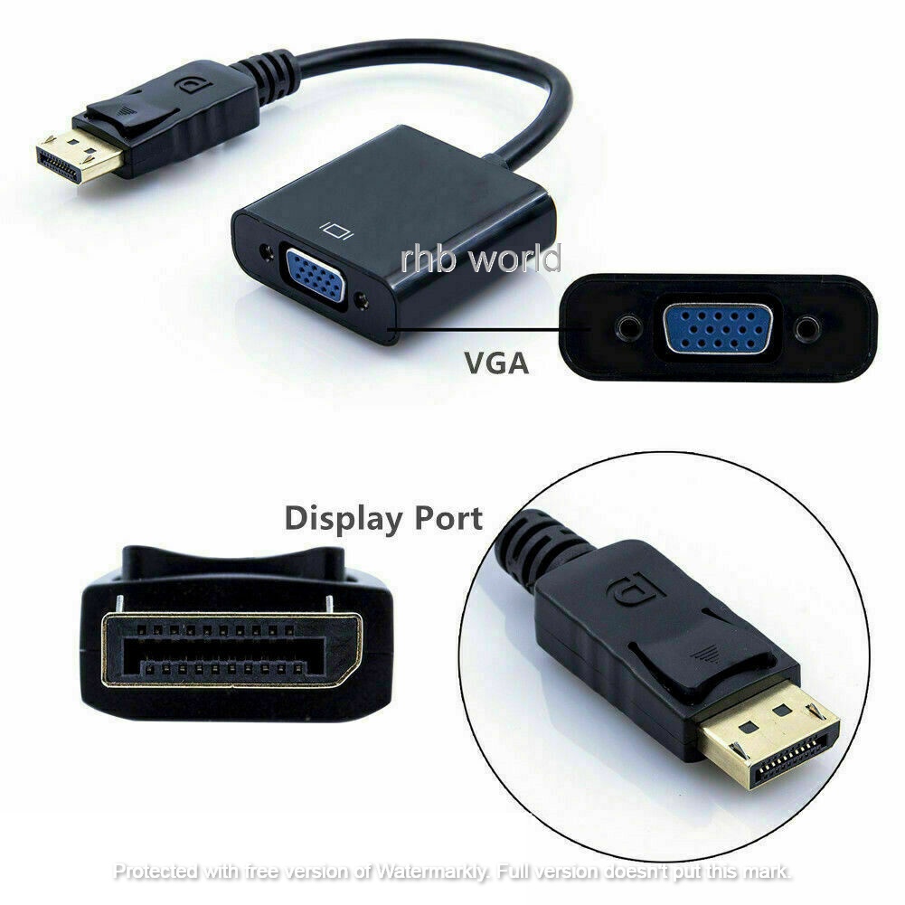 Display Port / DP to Vga Port Converter / Adapter - Black. 