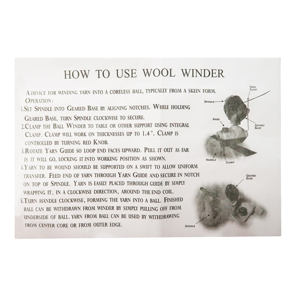 Small  Hand Operated Cable Needle Wool Winding Machine In Box Swift Yarn Fiber String Ball Wool Winder Holder For Household. 
