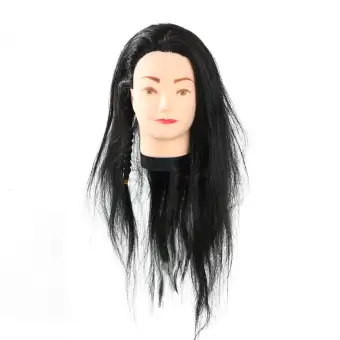 Professional Black Long Hair Mannequin Head Hairdressing Training