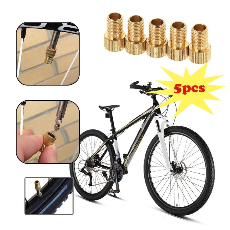 5PCS Valve Adapter Pump Convert Presta To Schrader Copper Valve Adaptor Wheels Gas Nozzle Tube Tool Bike Bicycle Accessories. 