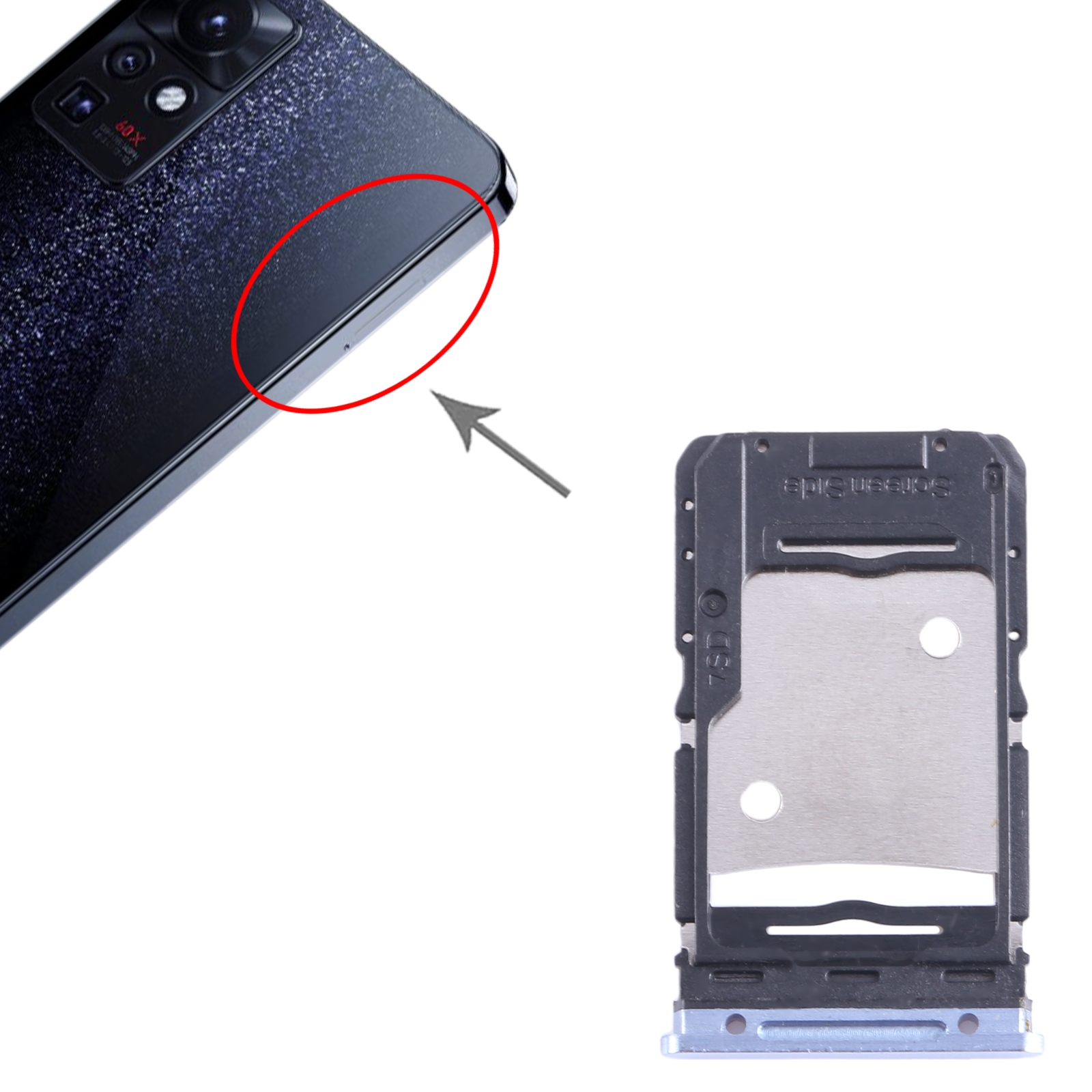 For Infinix Zero X Pro X6810 Card Tray + Card Tray + Micro SD Card Tray. 