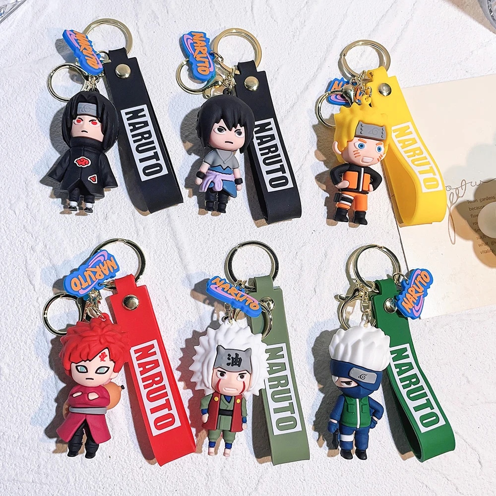 Naruto Cute Doll Pendant Anime Figures Nine Tailed Mode Pain Yahiko Fashion Backpack Keychain Bag Keyring Pendant Birthday Gifts. 