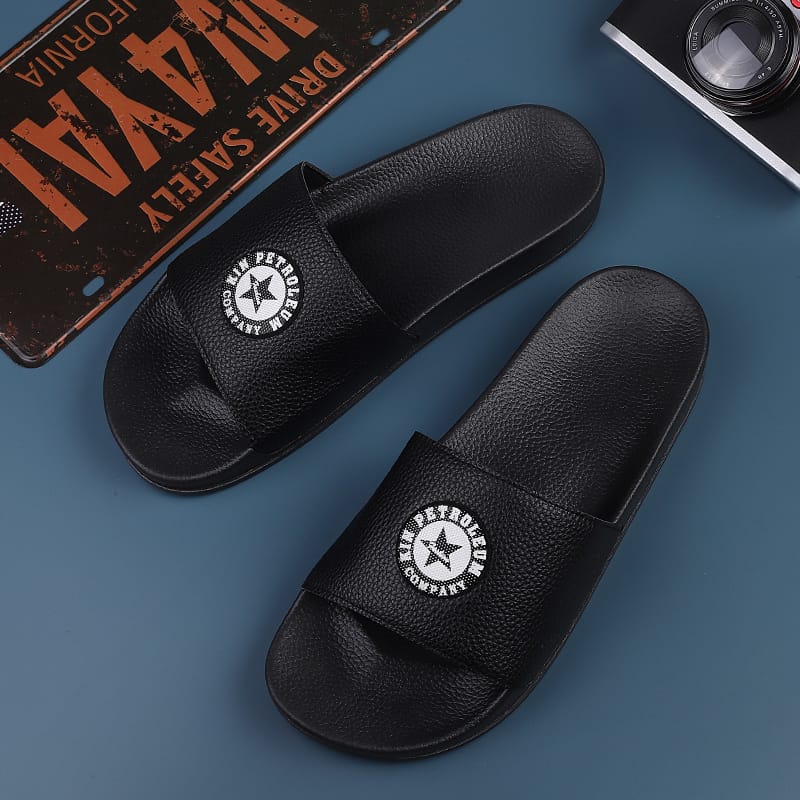 Indispensable-Quality Black And White Color KIN PETROLEUM Lightweight Slide Slipper For Men S27. 