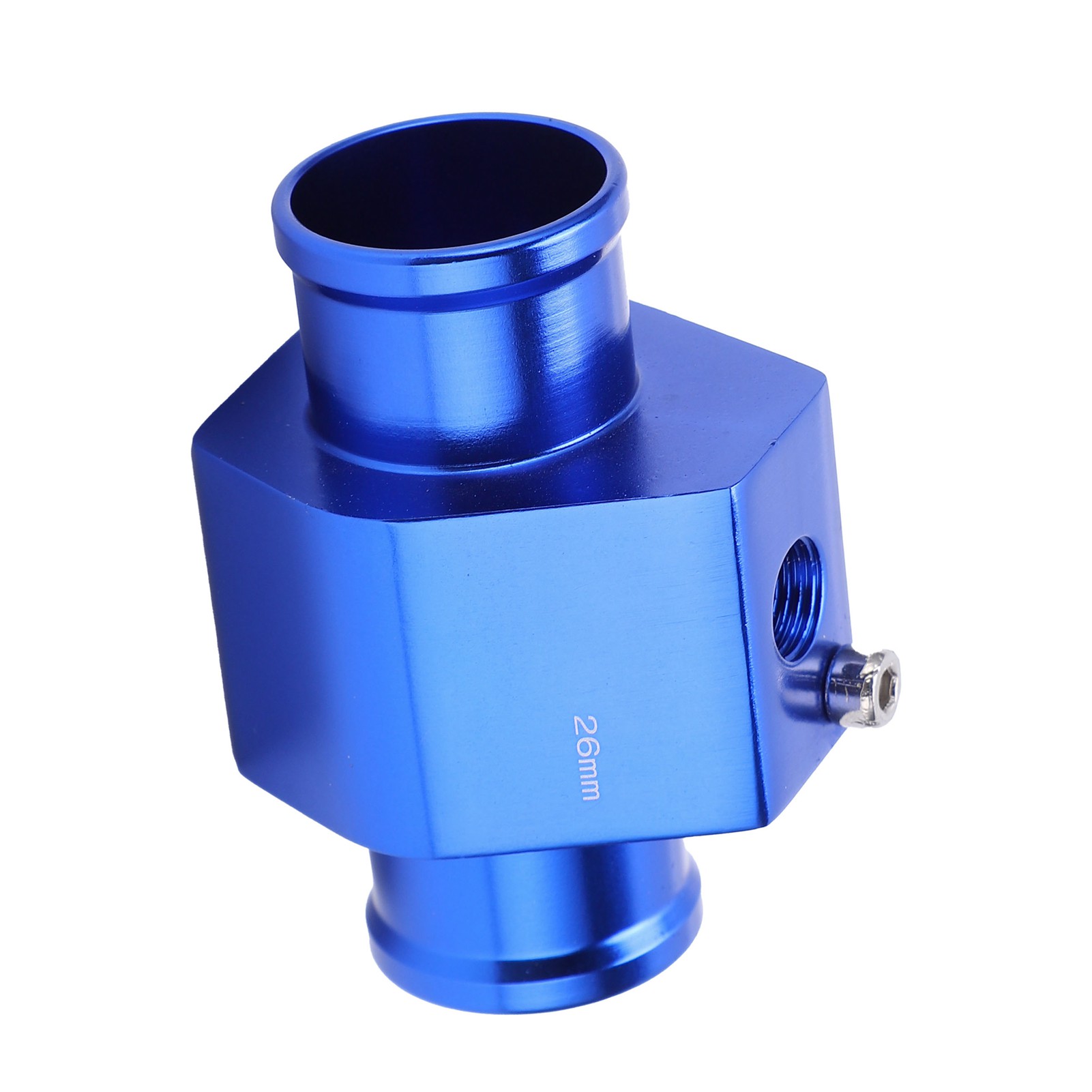 Water Temp Temperature Joint Pipe Sensor Gauge Radiator Hose Adapter 26mm Blue. 