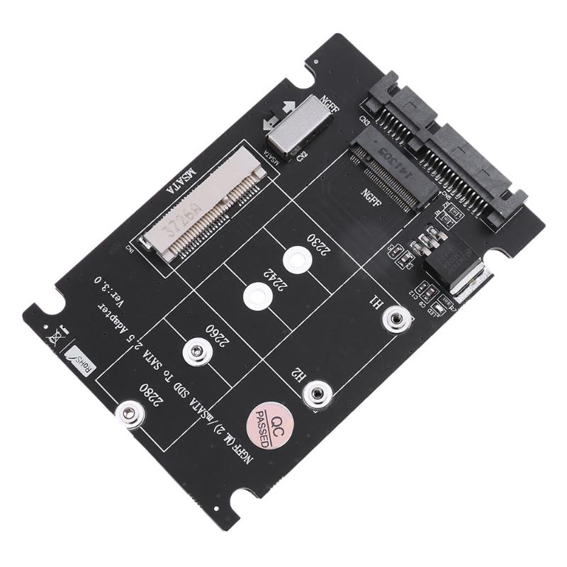 2 in 1 NGFF M.2 B+M Key Mini PCI-E or mSATA SSD to SATA III Adapter Card for full msata SSD/ 2230/2242/2260/22x80 M2. 