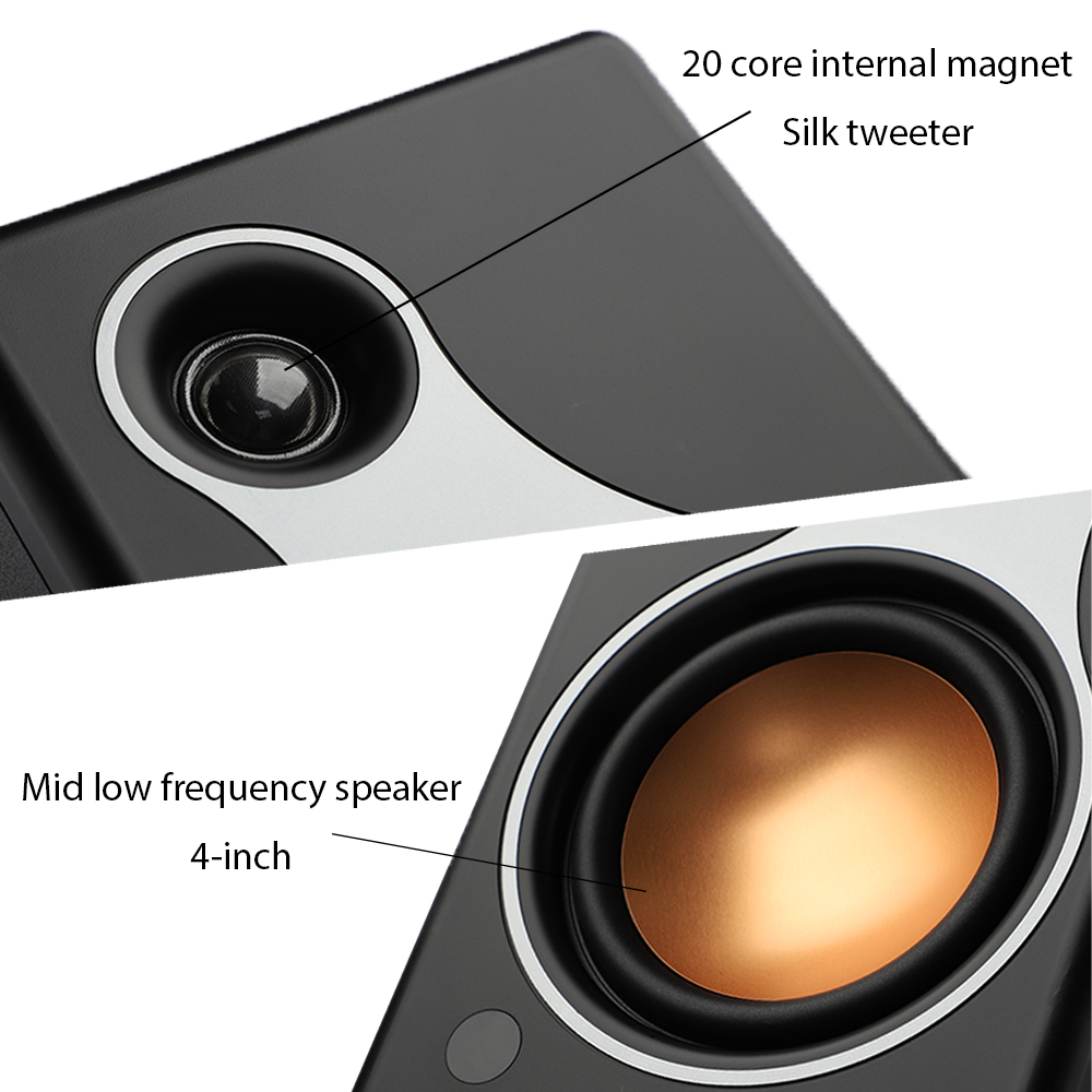 AIYIMA S500 Classic Bookshelf Speaker Bluetooth Wireless 120W Hifi Active Speakers For Home Computer Game Coaxial Optical RCA. 