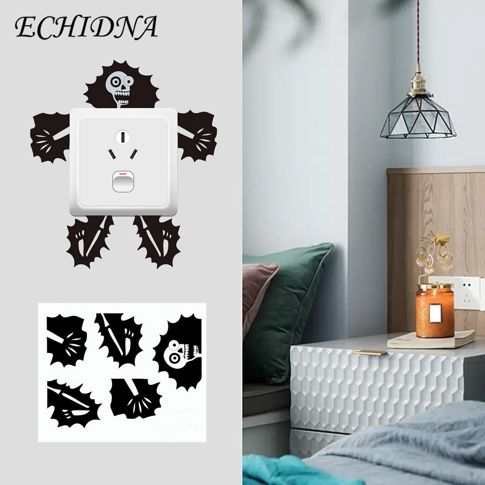 Switch Stickers Electric Shock Zapped Skeleton Switch Sticker Waterproof  Decals for Children's Bedroom Bathroom Unique Home Decoration Switch  Stickers