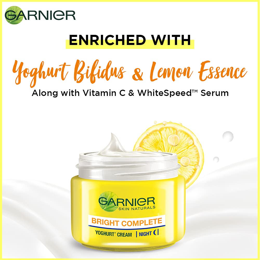Garnier Bright Complete VITAMIN C YOGHURT Night Cream, 40g : Amazon.in:  Beauty