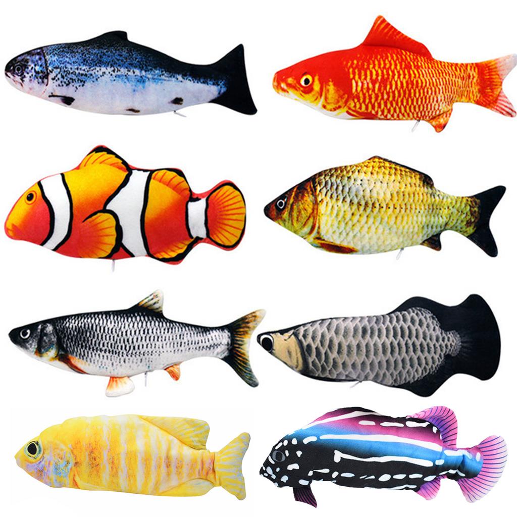 Electric Moving Cat Kicker Fish Toy Realistic Flopping Fish Wiggle Fish Catnip Toys Motion Kitten. 