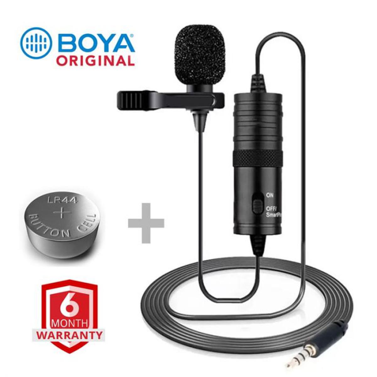 Boya M1 Microphone Clear Noiseless Recording for Mobile, Any device, DSLR etc- Black