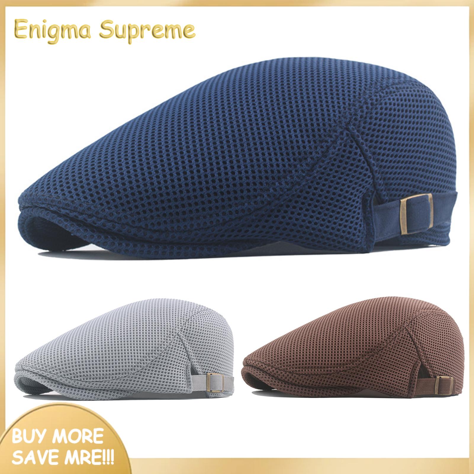 Enigma- Beret Hat Wear-resistant Breathable Mesh Adjustable Men Beret Hat. 