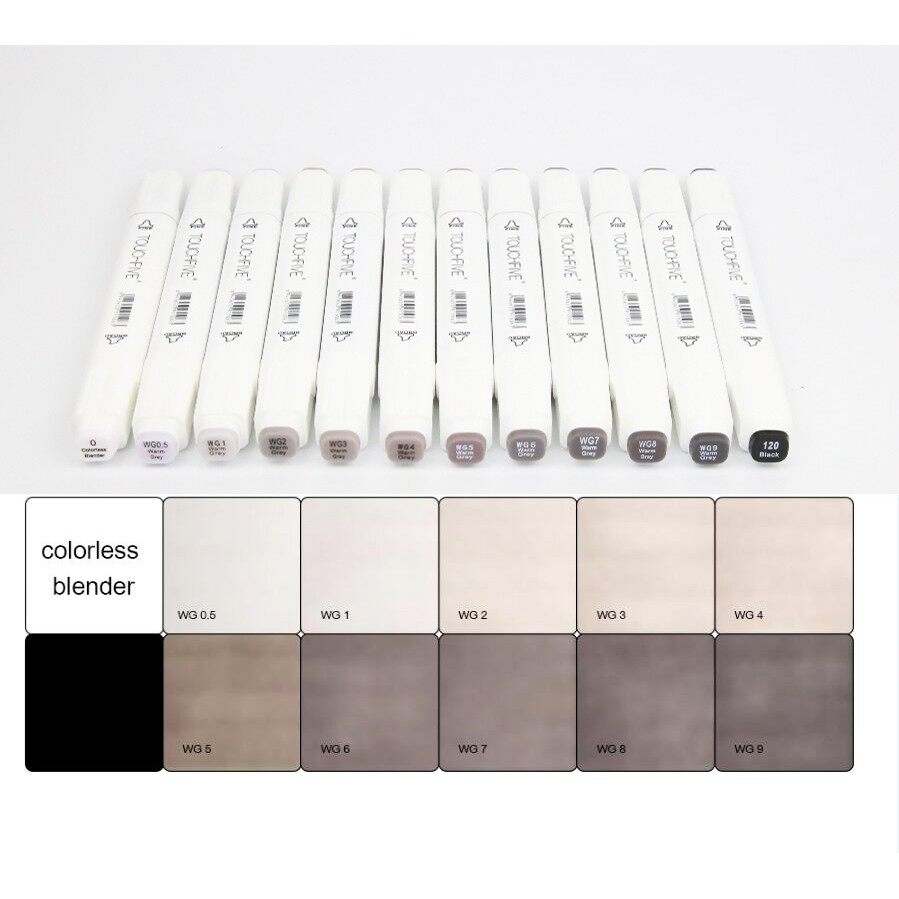 TouchFive Marker Pen 6/12/30 Gray Colors Copic Marker Graphic Art Set