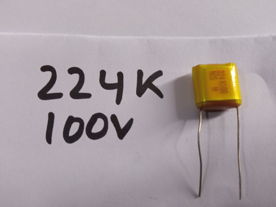 10Pcs- 224j 100V Metallized Polypropylene Film 2A224J Capacitor 220nF 100V Mylar Polyester Film Electrical Circuitry & Parts. 