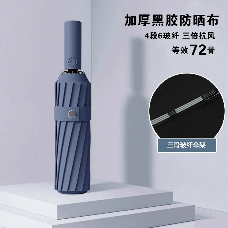 Windproof Automatic Umbrella 36 Bone Super Strong Sunshade Uv Protection Folding Sunproo Anti-Storm Large Size Reverse Rain Gear. 
