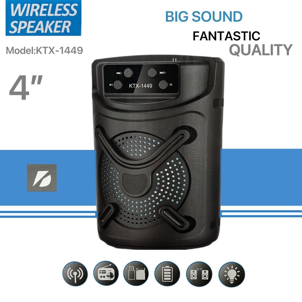KTX-1449 Bluetooth, USB, TF Card & FM Radio Supported RGB Lighting Speaker. 