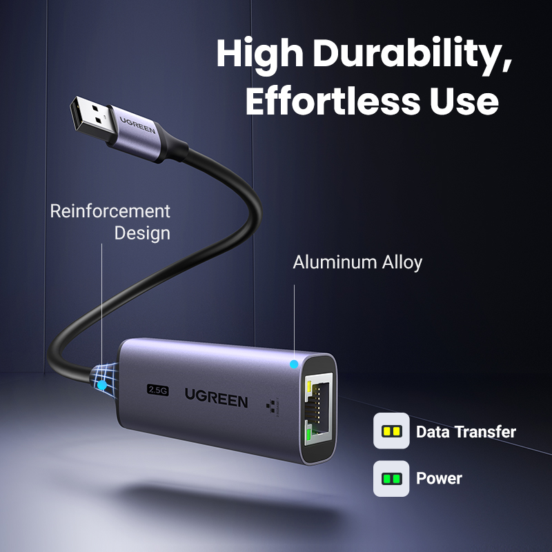 UGREEN USB Ethernet Adapter 2.5G 2500Mbps USB3.0 Network Card for Laptop PC NAS Server Windows Mac OS USB-A/C Internet Adapter. 