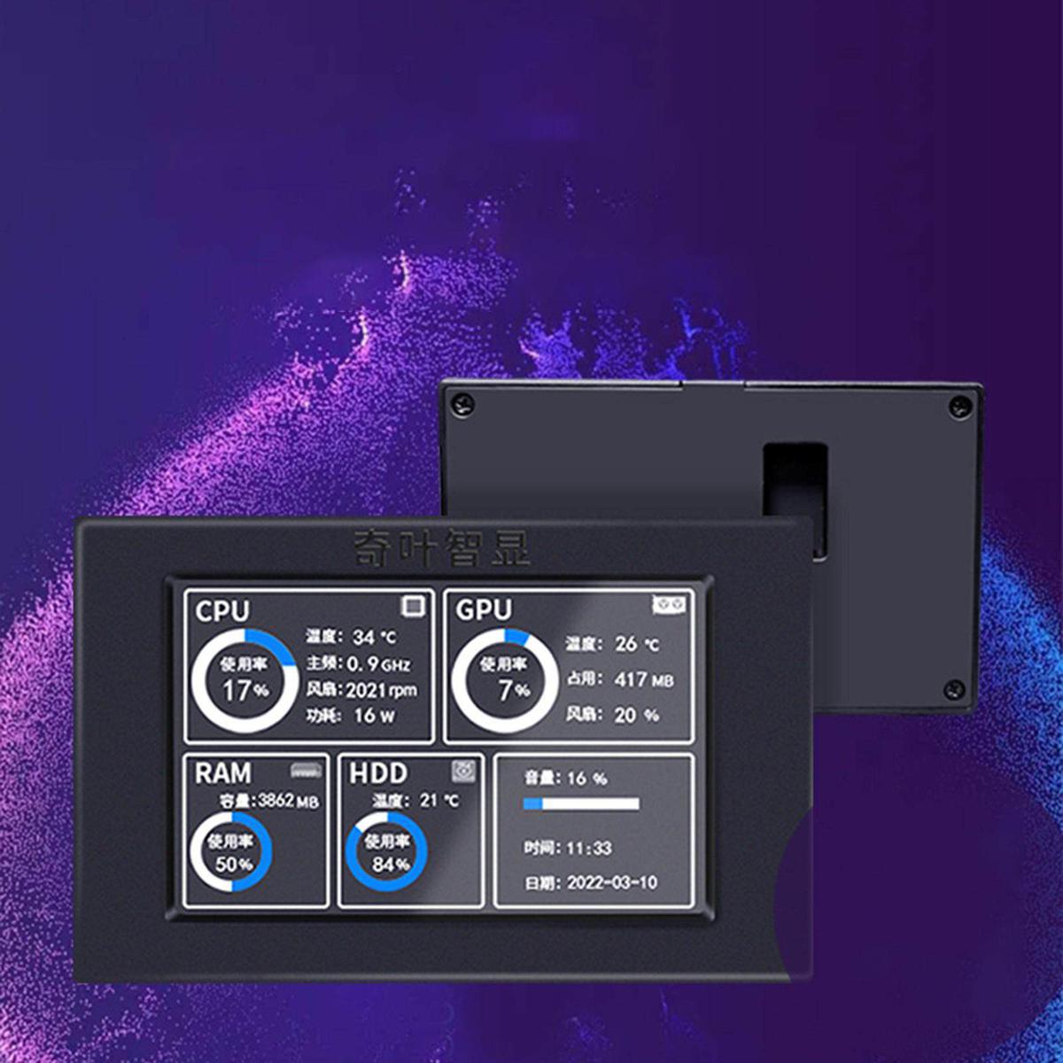 IPS Screen Monitor for CPU GPU RAM HDD 3.5 inch Mini Computer Monitor USB Secondary Screen Compact Type C Secondary Screen for