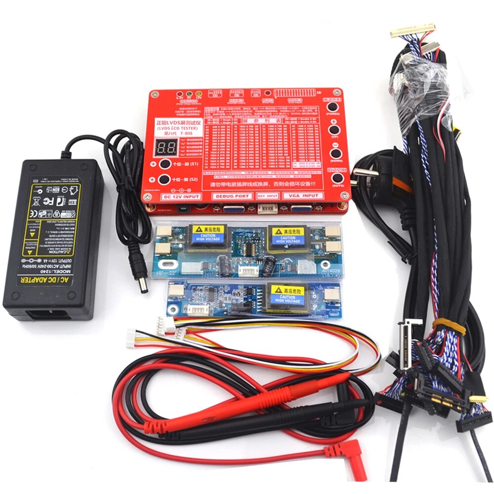 Silman Eighth T-80S Generation LCD Panel Laptop TV LED LVDS TESTER Tool Kit Support 7 -84 Inch LVDS Interface Cables Inverter. 