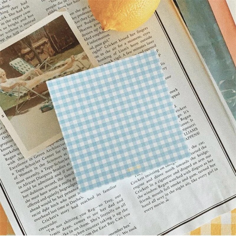 50 Sheets Candy Color Grid Note Paper Korean Memo Pad Creative Message Planner Sticker School Office Stationery Supply. 