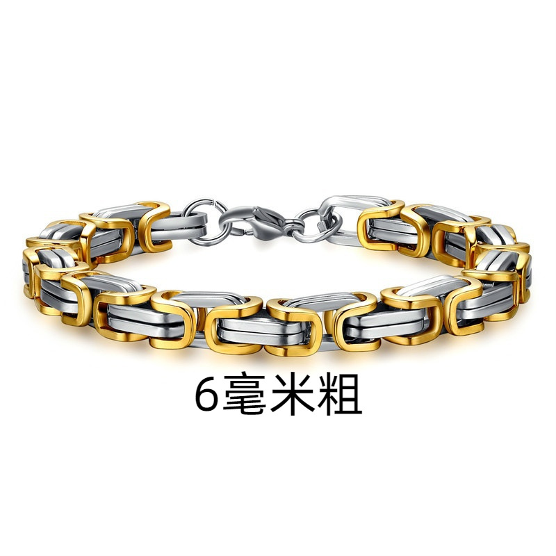 Cross-border European and American stainless steel bracelet gold bracelet titanium steel men's hip-hop punk emperor chain personality domineering jewelry