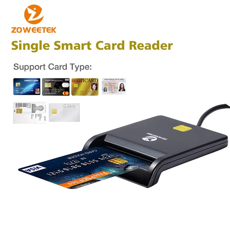 Zoweetek USB ID Smart Card Reader Electronic DNI Reader for ISO 7816 EMV IC DNIE Chip DNI Smart Card ZW-12026-1. 