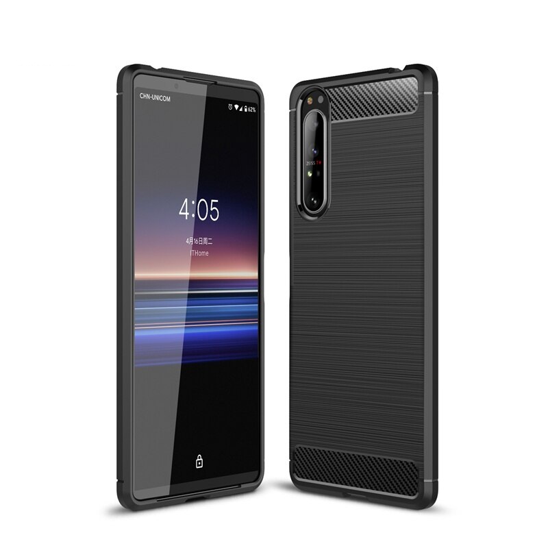 For Sony Xperia 5 ii (Mark 2) Luxury Brushed Solid Color Back Cover Camera Protection Shockproof Softcase. 