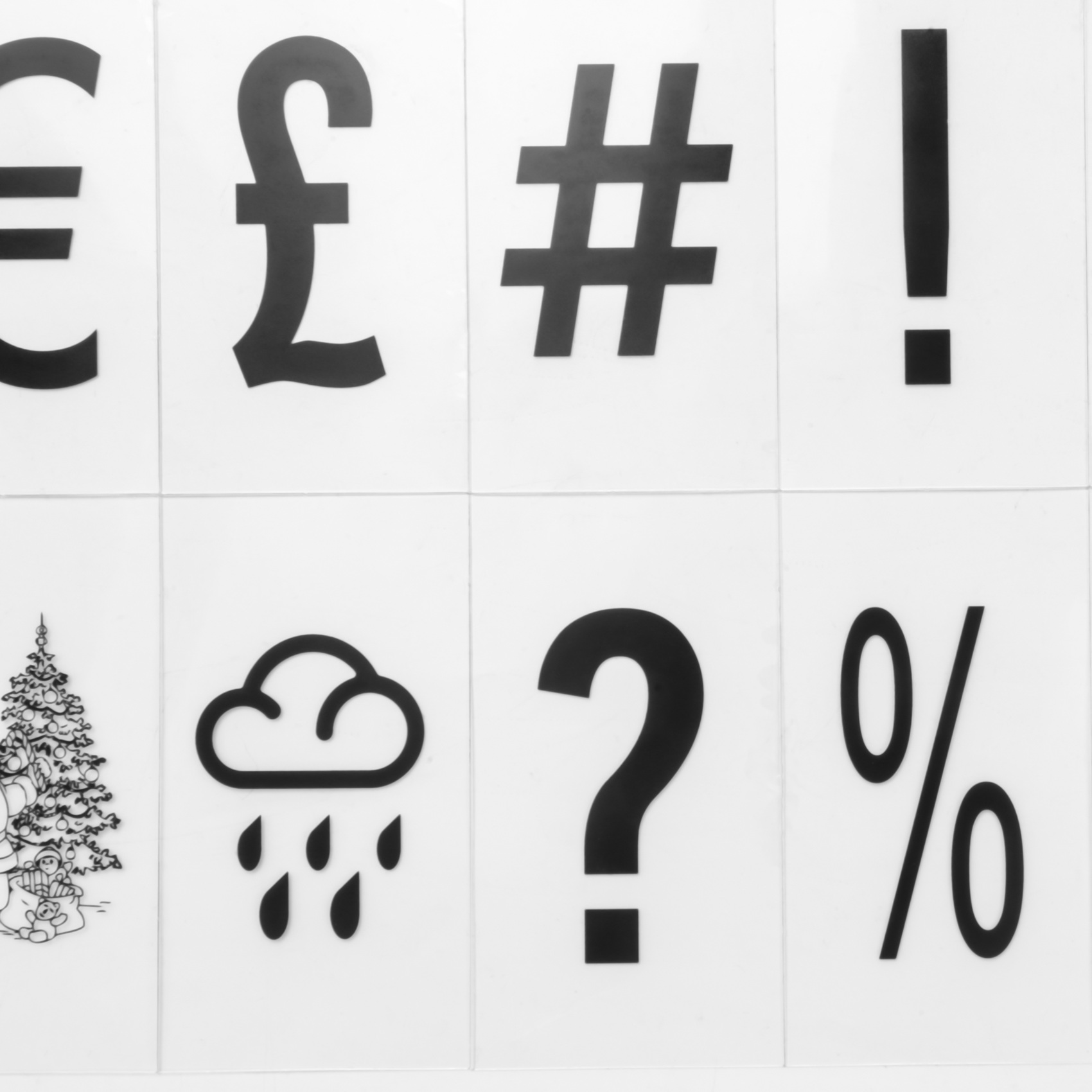 104pcs Cinematic Lightbox Replacement Letters & Numbers Signs black for A4 Light Up Letter Box Sign Message Board 65.4x35mm(LED Light Box is NOT included!!) (Color: Black). 