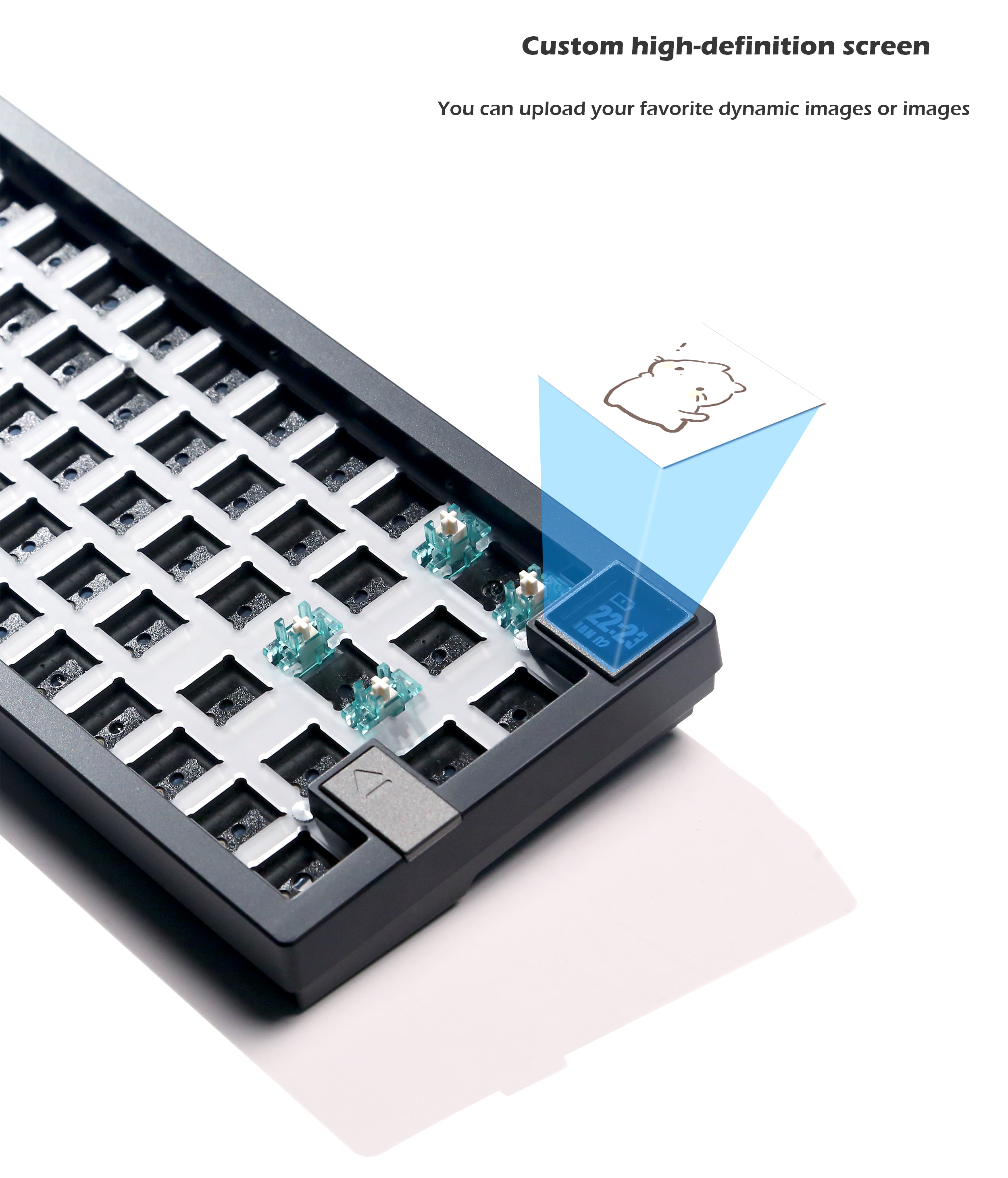 ZUOYA GMK67-S Gaming Mechanical Keyboard KIT Wireless Bluetooth Display Screen Gasket Hotswap RGB Gamers Custom KIT Support. 