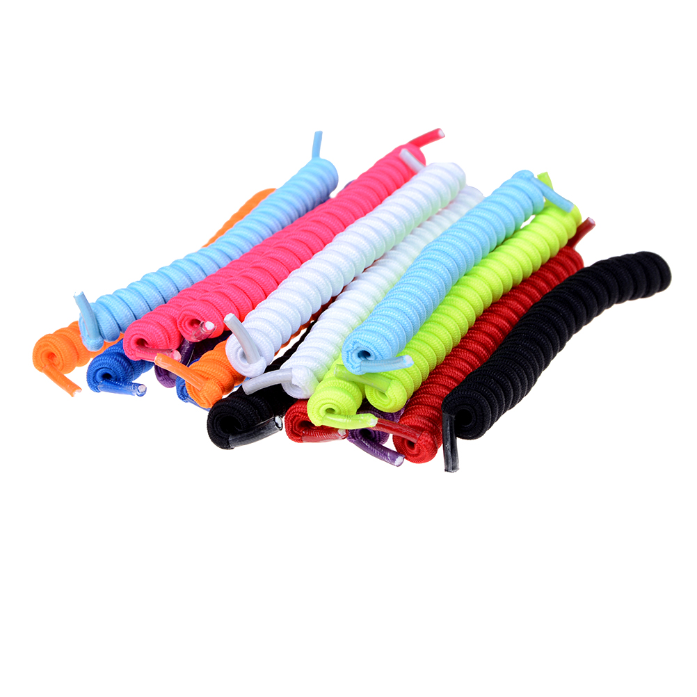 Elastic No Tie Curly Shoe Laces Coiler Elastic Twisty Unisex Fits Kid And Adult BAWEI. 