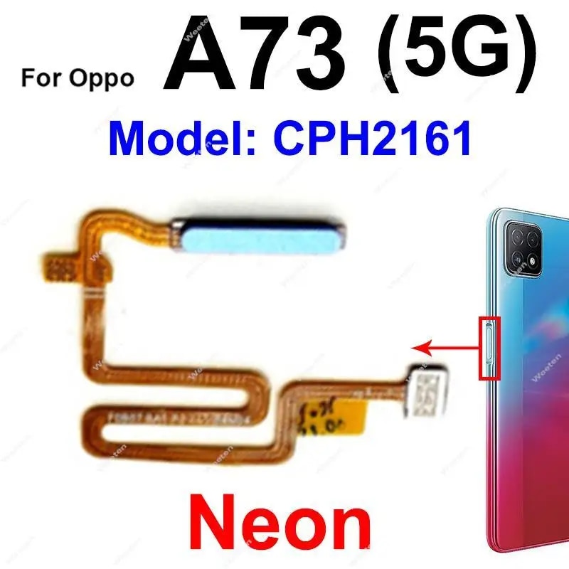Fingerprint Sensor Flex Cable For OPPO A73 5G CPH2161 Power Button Finger Print Sensor Touch Flex Ribbon Parts. 