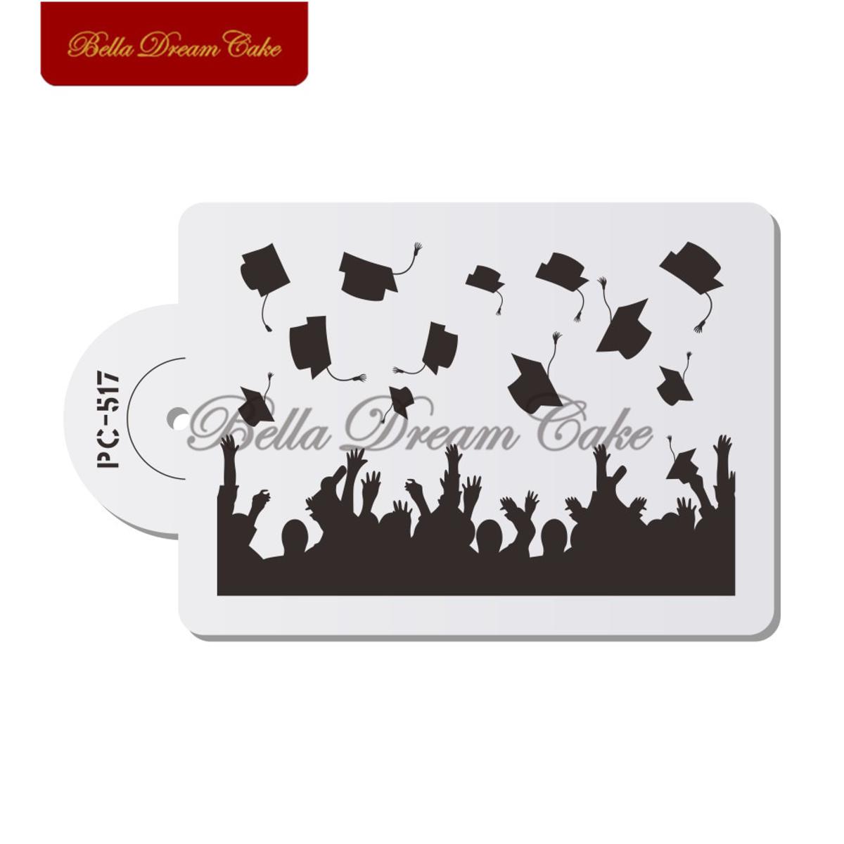 【happy one】Graduation Cake Stencil Lace Cake Template Chocolate Cake Stencils Decorating Tool Bakeware
