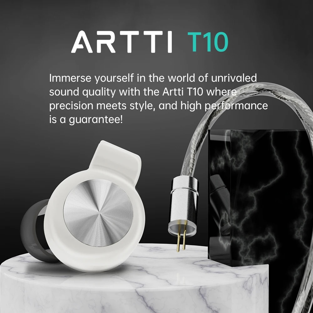 ARTTI T10 R1 In-Ear HIFI Earphones IEMs 3DD Wired Earphone Dynamic Driver Stereo Monitor Headphone with 0.78 2pin 3.5/4.4mm Plug. 
