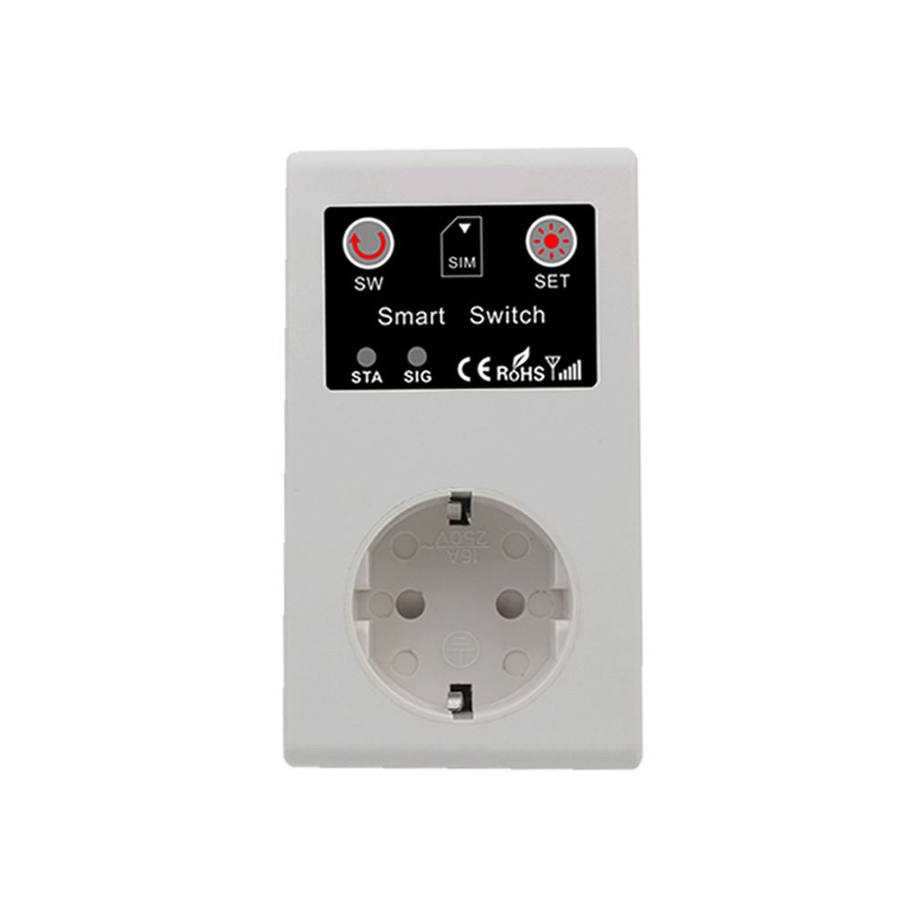 EU GSM Power Socket Remote Control Relay Smart Outlet Switch SMS Call Android IOS ON OFF for Light Garage Door Gate Opener. 