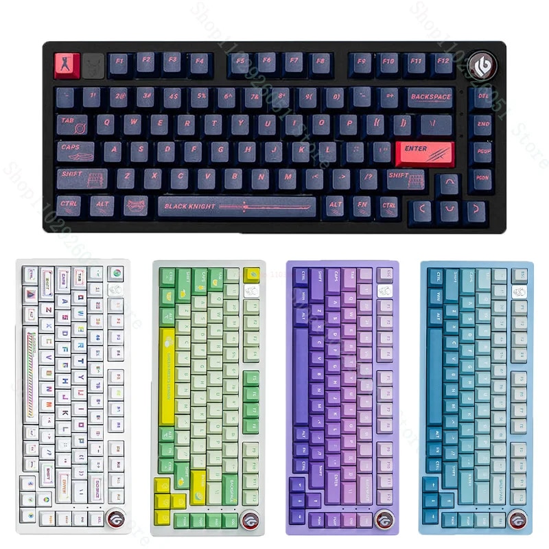 Leobog Hi75 Mechanical Keyboard Kit 81 Key Caps Pbt Thermal Sublimation Gradient Original Height Game Keyboard Caps Accessories. 