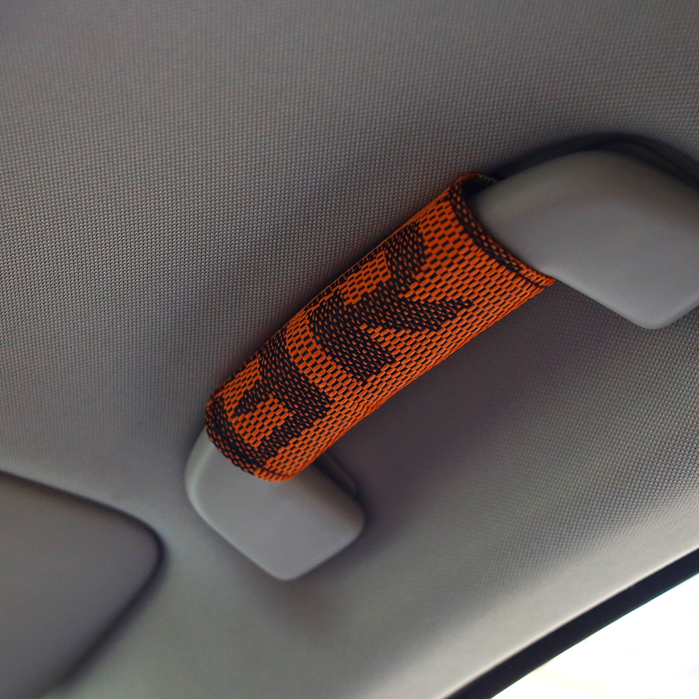 JDM Japan Bride REC Racing Fabric Car Inner Roof Safety Handle Ceiling Armrest Handrail Cover Roof Pull Handle Universal 1pcs