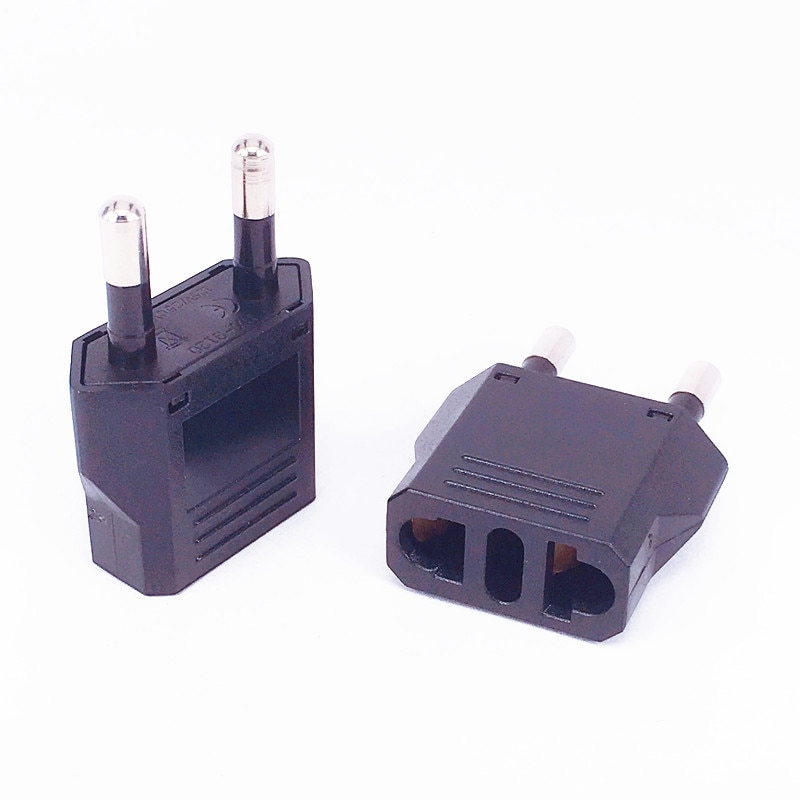 2PCS EU Euro Travel adapter,China Chinese US to EU Plug 4.8mm Jack Power Adapter Plug,IEC Type C Travel Adapter. 