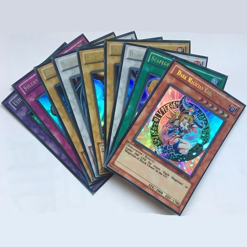 【happy one】100PCS Yu Gi Anime Around English Version Flash Battle Cards All Flash Cards Collection Don't Repeat Gift Toy. 