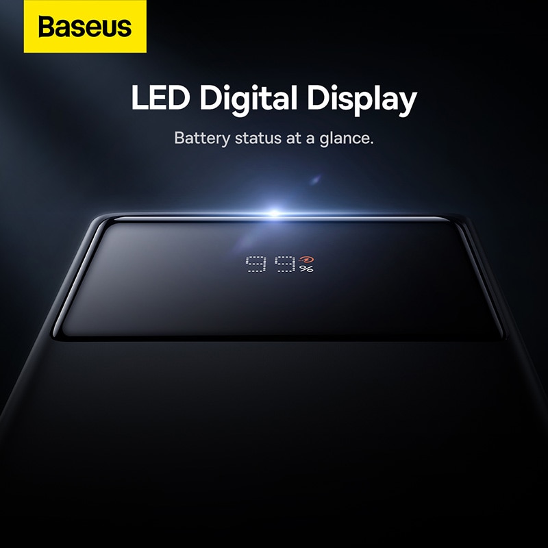 Baseus Power Bank 30000mAh 22.5W Star-Lord Digital Display Fast Charge with  USB to Type-C 3A 0.3m Black Cable. 
