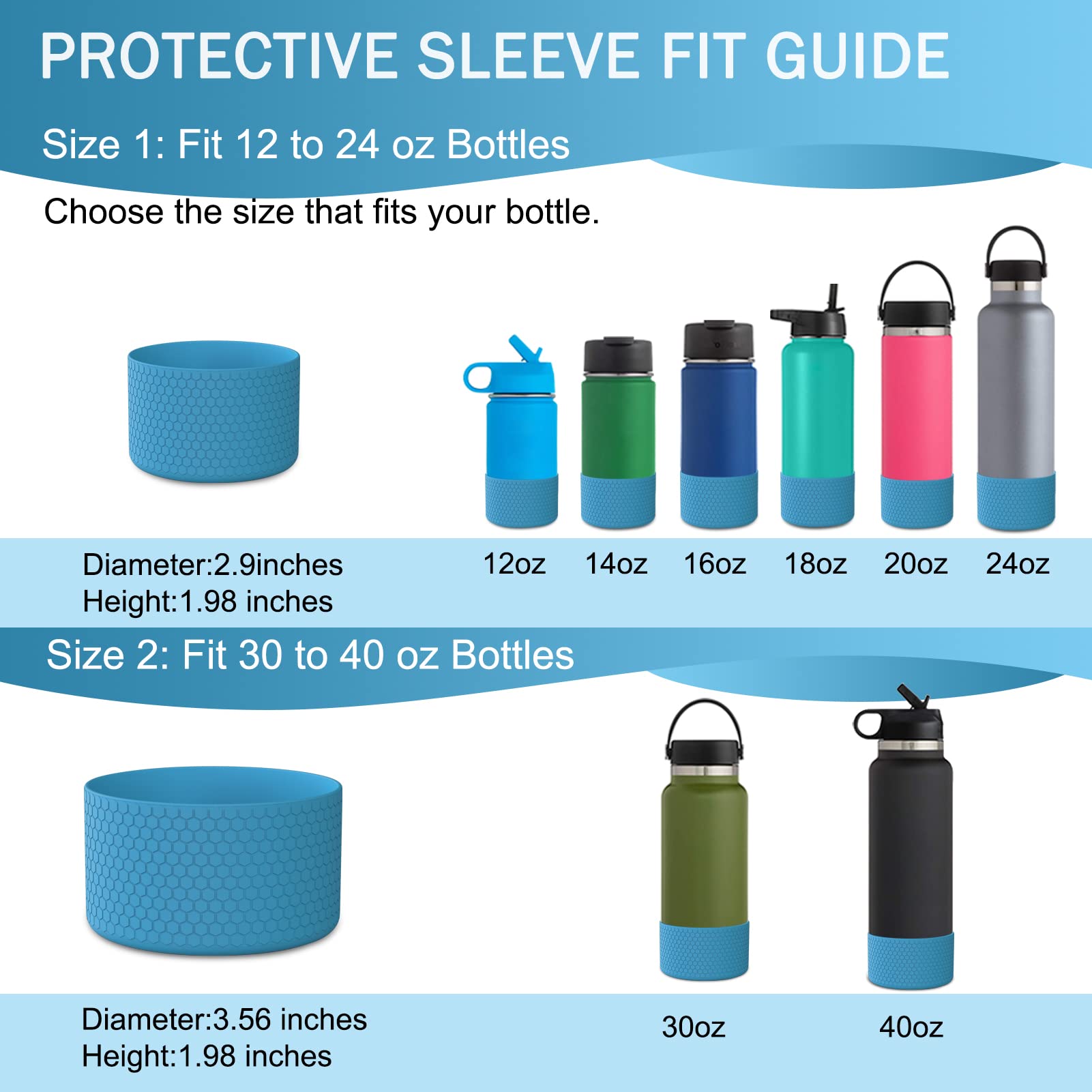 Aquaflask Silicone Boot 22oz / 32oz / 40oz Hexagon Texture Silicon Boot for Aquaflask, Hydro Flask Boot Anti-Slip Flex Aquaflask Boot 14oz-40oz Aqua Flask Silicone Boot Protect More Water Bottle Aquaflask Rubber Cover Aquaflask Accessories. 