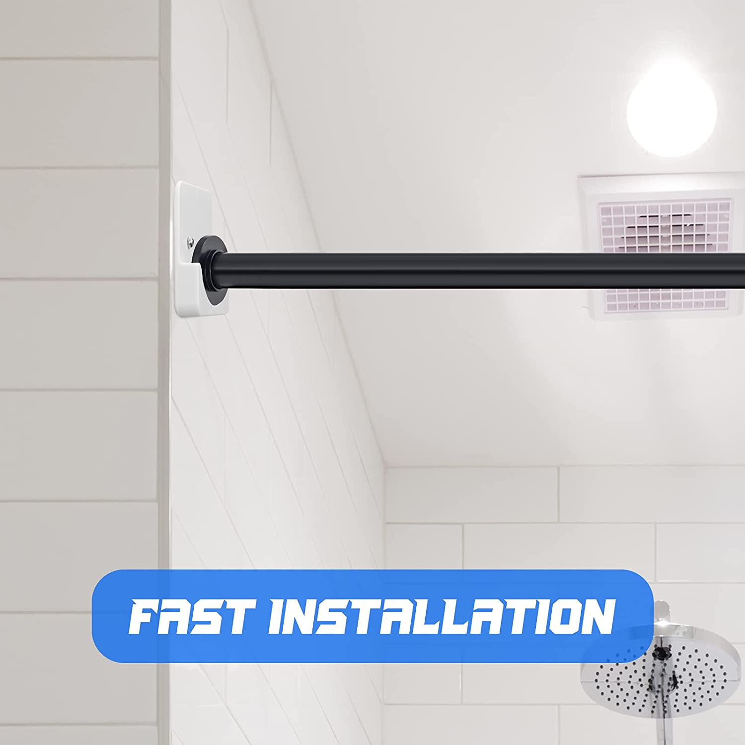 Rod Mount Holder for Wall-4 x Fixed frame-White. 