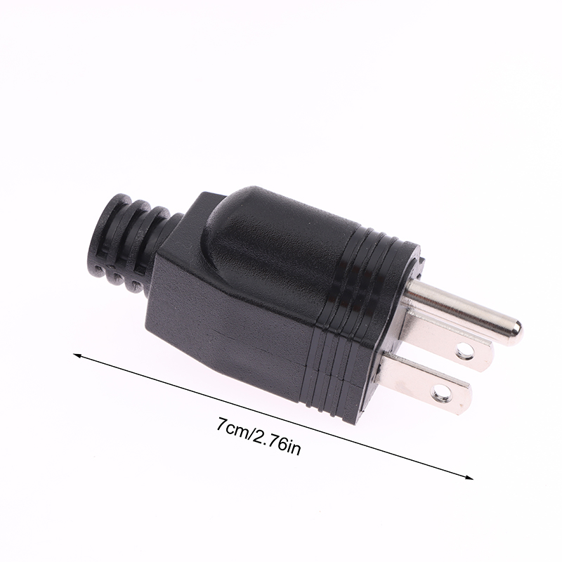US American 3 Pin 5-15P AC Electrical Power Male Plug Adaptor Adapter Wire Rewireable Extension Cord Connector Demoo. 
