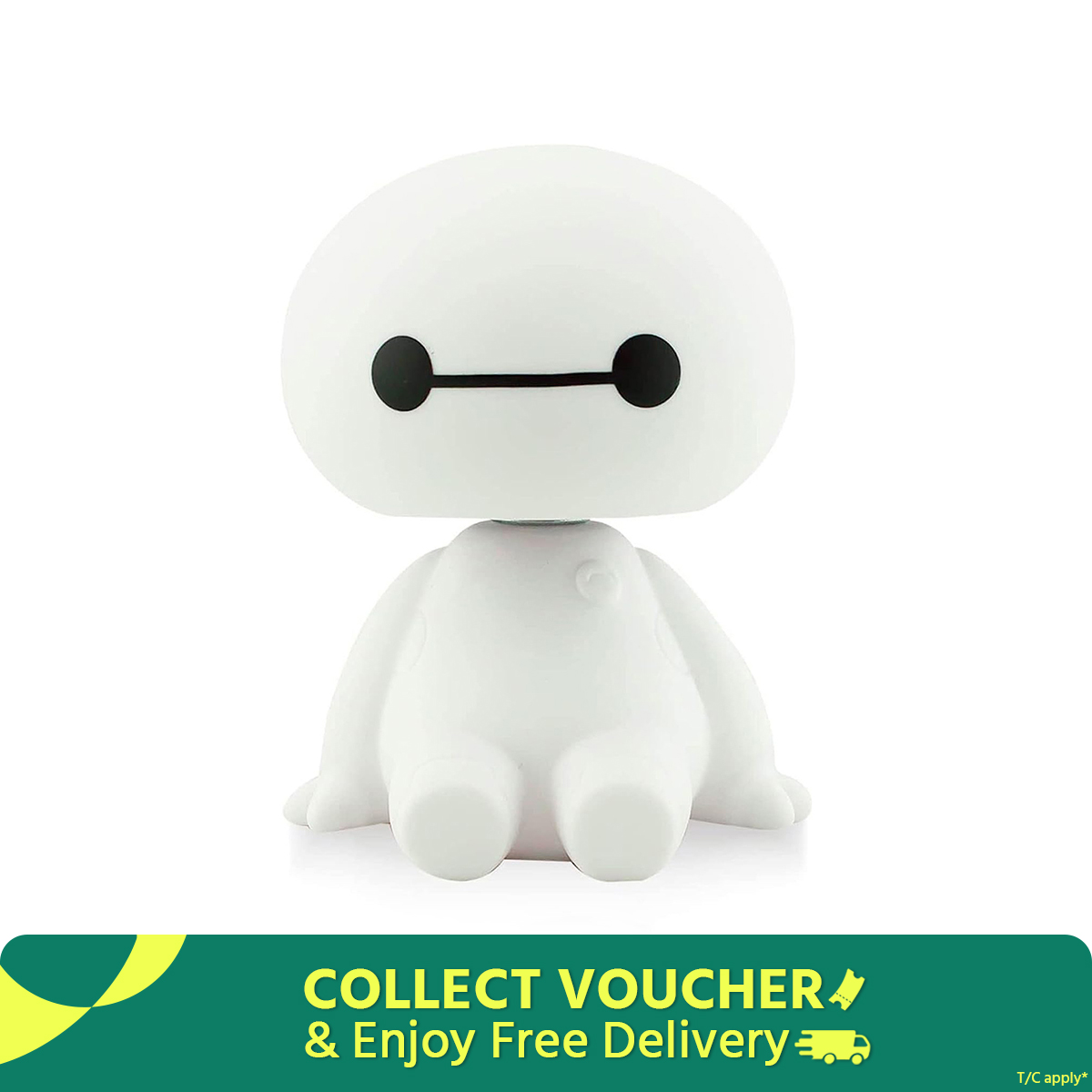 Baymax Robot Shaking Head Car Ornament: Cute and Playful Dashboard Decor - Nodding Ornaments to Inject Fun and Character into Your Commute