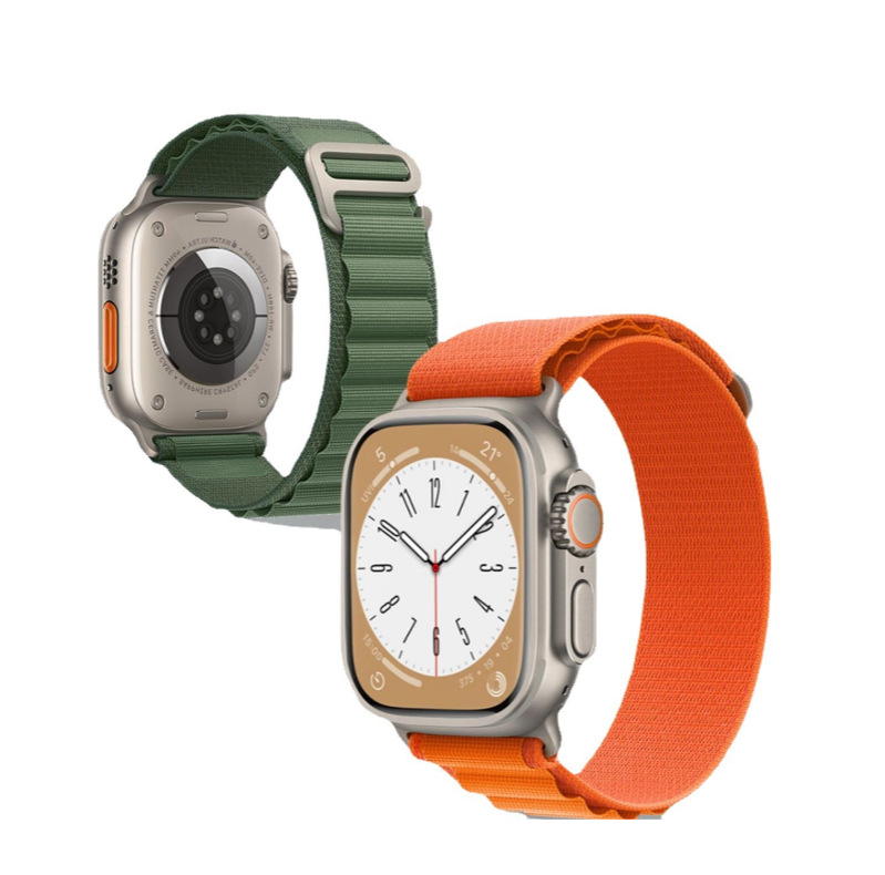 [autismaut] Applicable apple watch1-7 Dai Huaqiang North S8S9 ultra Smart Watch Nylon Integrated Woven Strap. 